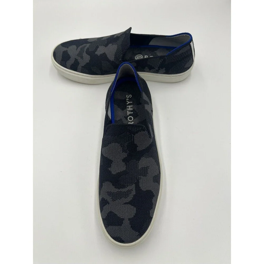 Rothy’s The Original Women’s 8.5 Gray‎ Camo Knit Slip On Flats Sneakers Washable